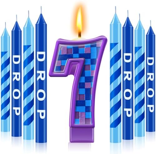 MTLee 13 Pcs Video Game Birthday Candles with Number 7 1