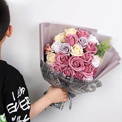 Artificial Flowers with Gift Box Foam Rose Potted Plant