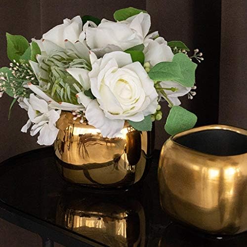 Artificial Flowers with Eucalyptus Berries Silk Rose Bouquet