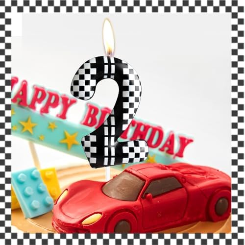 Number 3 Racing Cars Birthday Candle Cake Topper