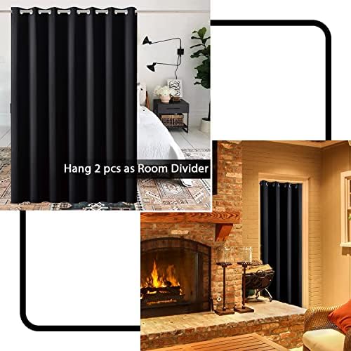 XTMYI Black Door Curtain Panel 80 Inch Thermal Insulated Door Cover