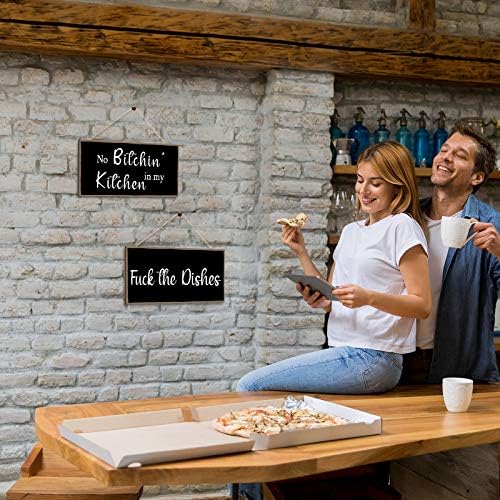 Jetec 2 Pieces Funny Kitchen Wall Signs