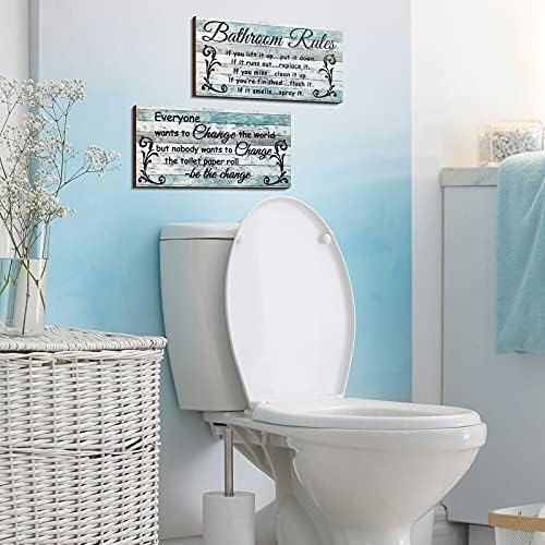 Jetec 2 Pieces Funny Bathroom Signs with Swivel Hangers 1