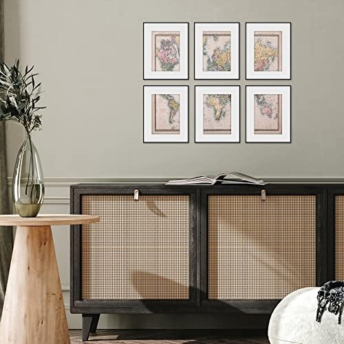 Americanflat 8x10 Frame Set of 6 with Shatter-Resistant Glass - Black