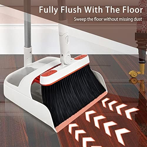 JEHONN Angle Broom Set with Dust Pan and Comb Teeth