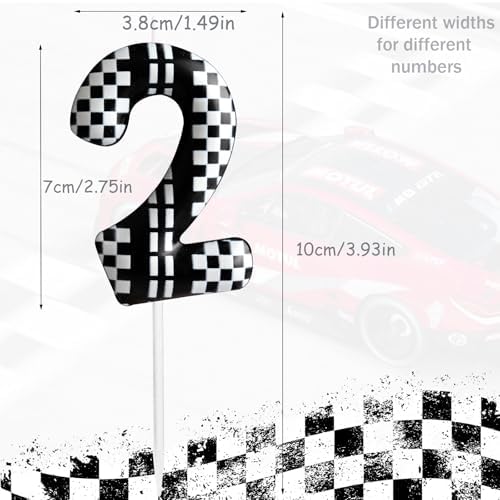 Number 3 Racing Cars Birthday Candle Cake Topper