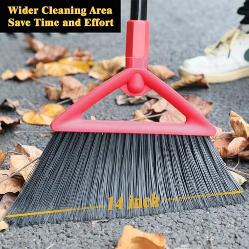 Heavy Duty Commercial Angle Broom with Red Handle