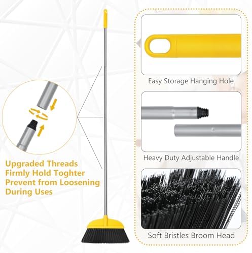 TreeLen 55 Long Handle Broom for Hardwood Floors
