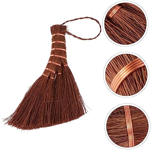 SAFIGLE Mini Brown Hand Broom - Compact Lightweight Soft Bristle Cleaning Tool