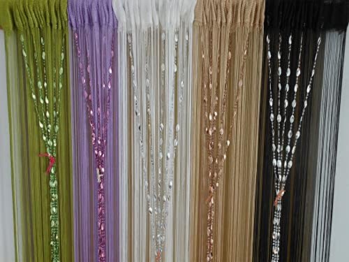 ZiDeTang Door Curtain with Big Buttons and Beaded Fringe