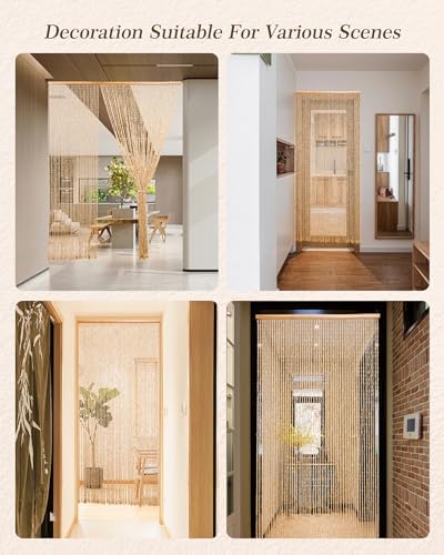 Ezcasch 354 x 79 Bamboo Beaded Curtain for Doorway