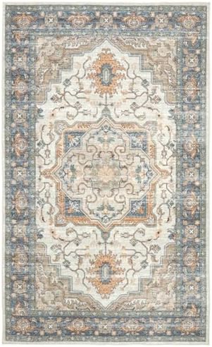 Kaspene Home Umber Washable Rug 4x6 Cider Brown