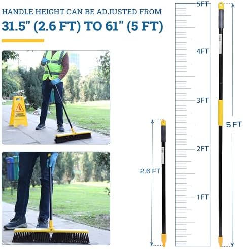 KLEEN HANDLER 24 Push Broom with 61 Extendable Handle