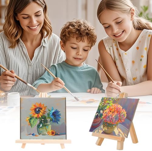 12 Pcs Mini Wood Easel Stands for Art and Displays