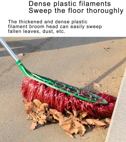 Heavy-Duty Push Broom with 78-Inch Handle for Courtyards and Garages