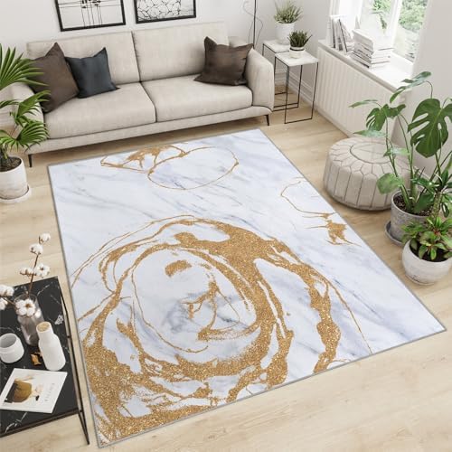 IJUGIX Luxury Marble Gray 6x8 Area Rug