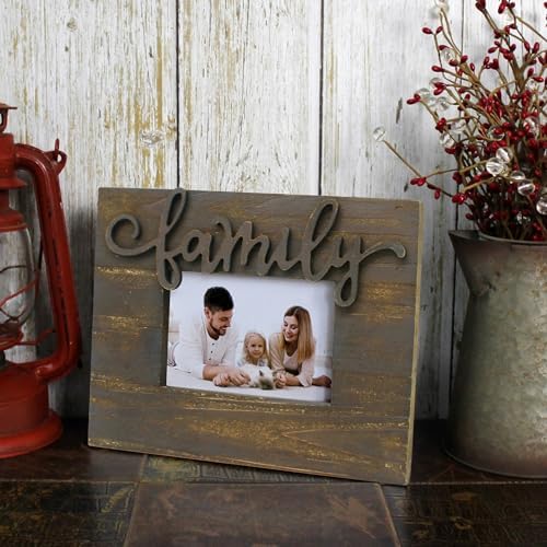 6x4 Wood Picture Frame with HD Glass - Distress Brown