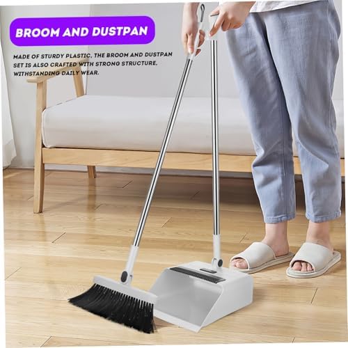 JECOMPRIS 3 in 1 Broom Set with Dustpan and Push Broom