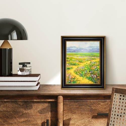 Golden State Art 8x10 Black Frame with Gold Trim