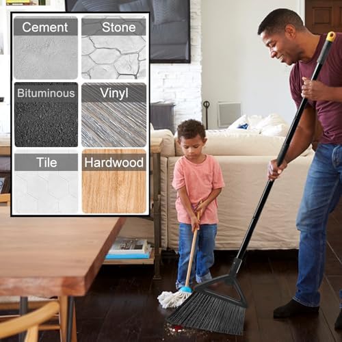 Heavy Duty Angle Broom 2 Pack with Longer Handle