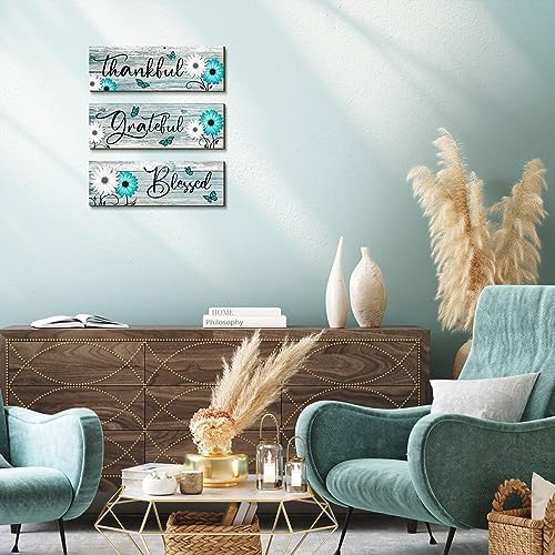 Geetery 3 Pcs Rustic Wooden Decor Signs