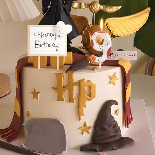 Wizard 9th Birthday Candle with Cupcake Cake Topper