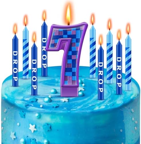 MTLee 13 Pcs Video Game Birthday Candles with Number 7 1