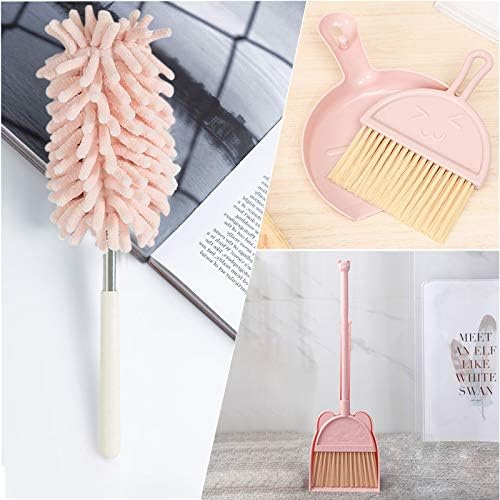 Kalolary 5 Pcs Mini Broom and Dustpan Set for Home Office Cleaning