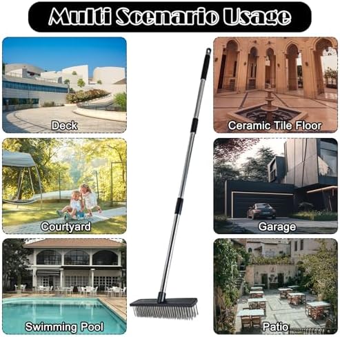 HRADHOL Heavy Duty Push Broom with Stainless Steel Bristles
