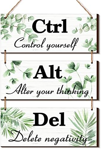 Qunclay 3 Pcs Rustic Wood Decor with Inspirational Quotes
