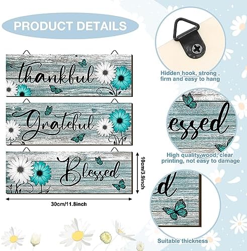 Geetery 3 Pcs Rustic Wooden Decor Signs