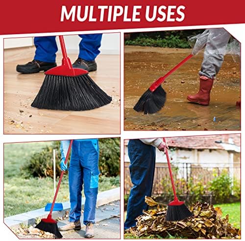 8-Piece Heavy Duty Angle Broom Set with Coated Metal Handle
