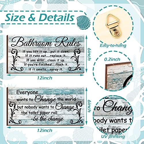 Jetec 2 Pieces Funny Bathroom Signs with Swivel Hangers 1
