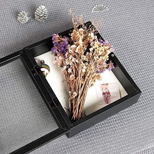 Muzilife 8x10 Shadow Box Frame - Black 216 Interior Wood Glass