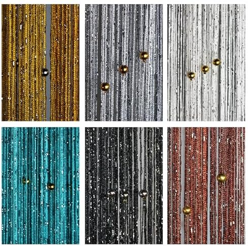 Beaded Curtain Door String Curtains with Glitter Fringe