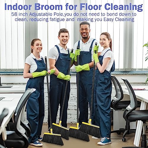 Roshtia 8 Pcs Heavy Duty Broom Set with Long Handle