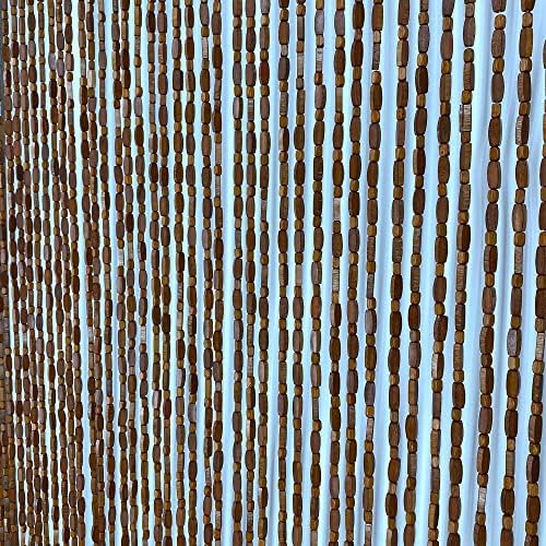 FlavorThings Bohemian Bamboo Beaded Curtain 36x79inch