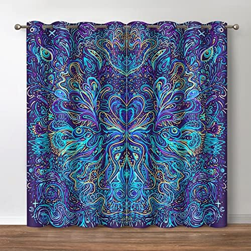 Jekeno Bohemian Mandala Blackout Curtains Set