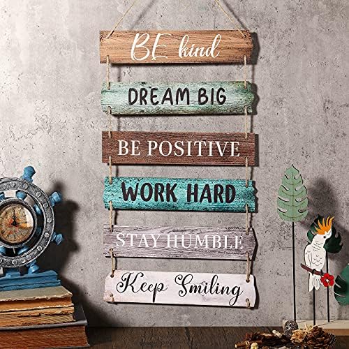 Blulu 6 Piece Rustic Wooden Wall Sign Decor 1