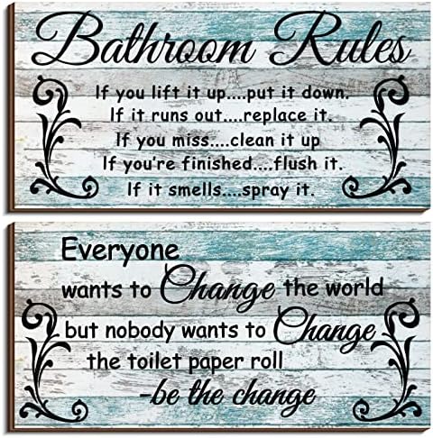 Jetec 2 Pieces Funny Bathroom Signs with Swivel Hangers 1