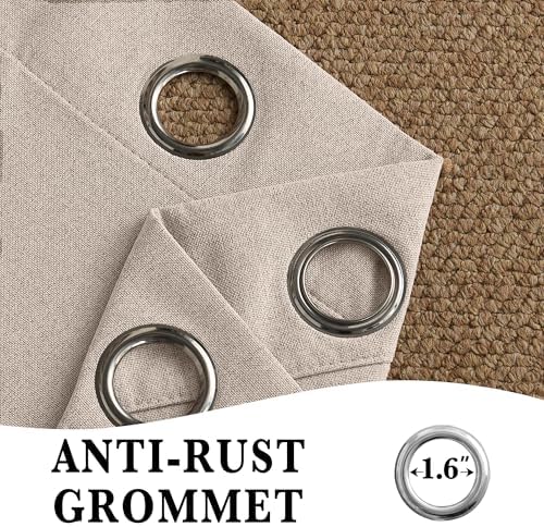 RYB HOME Blackout Door Curtain Panel 42x80 Linen Thermal Insulated