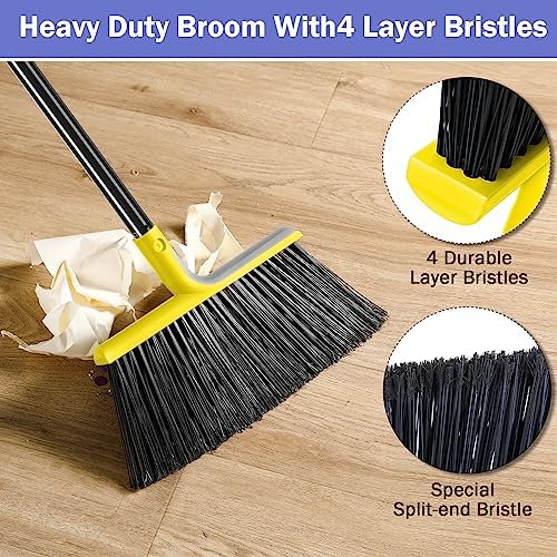 Roshtia 8 Pcs Heavy Duty Broom Set with Long Handle