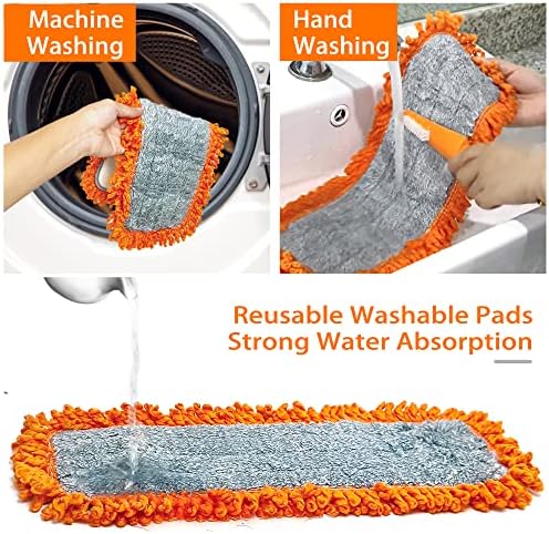 JEHONN Push Broom with Dust Pan and Mop for Floor Cleaning